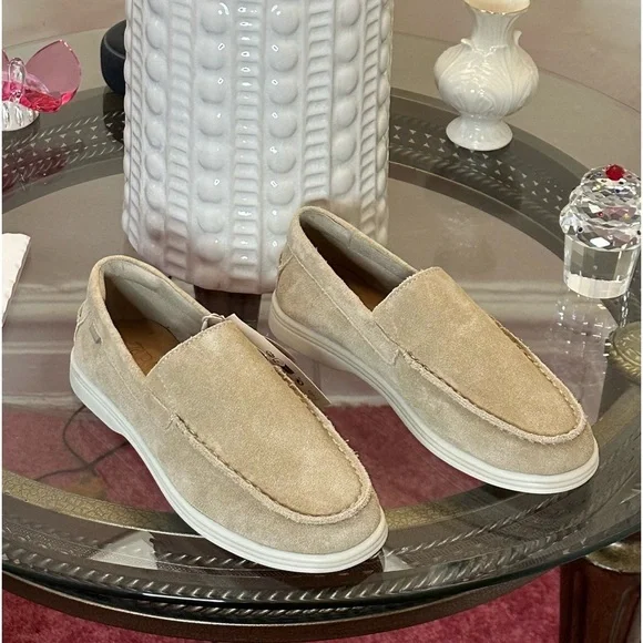 🆕 Zara Suede Boat Shoes in Sandy Brown - Picture 7 of 11